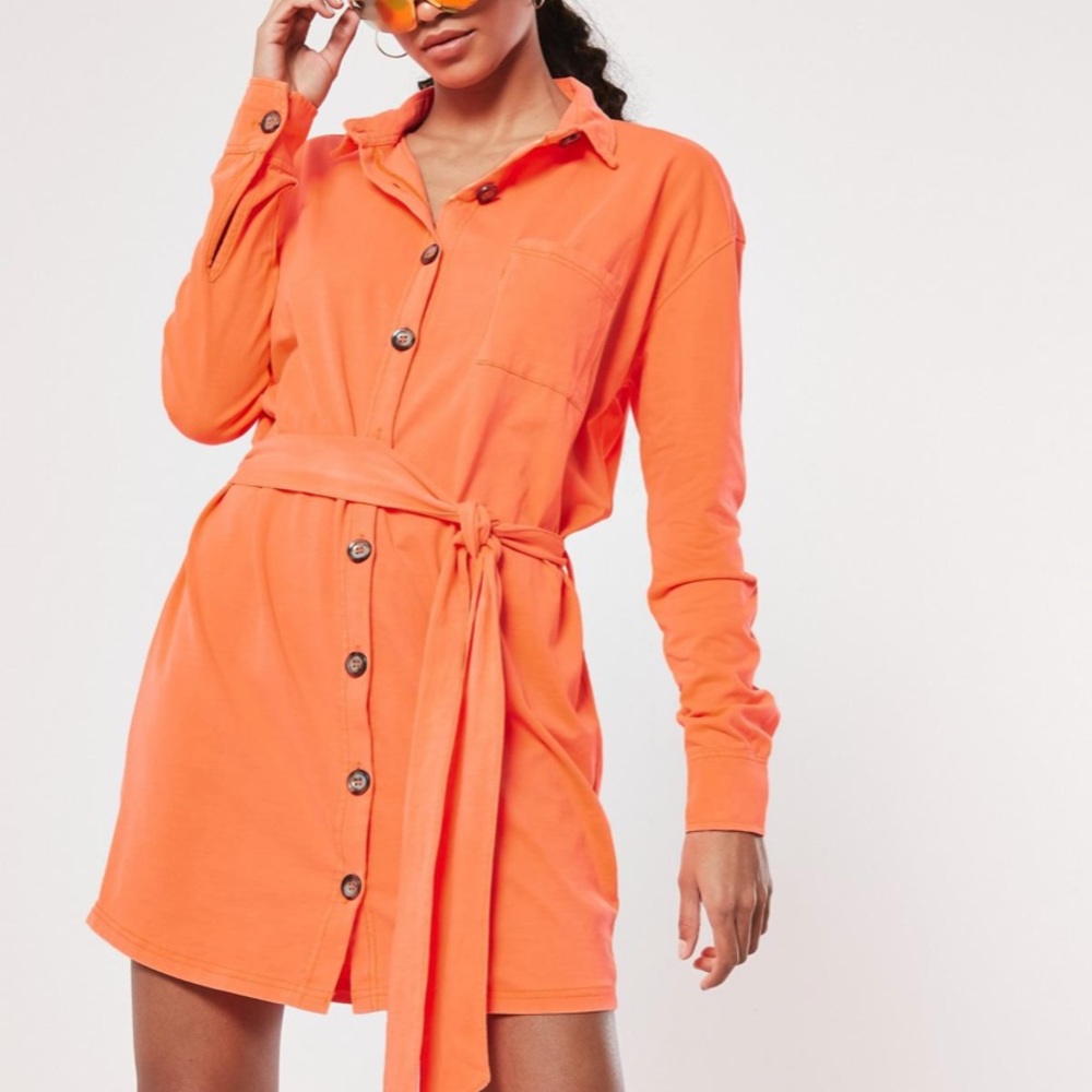 2 jersey tie waist oversized utility shirt dresses